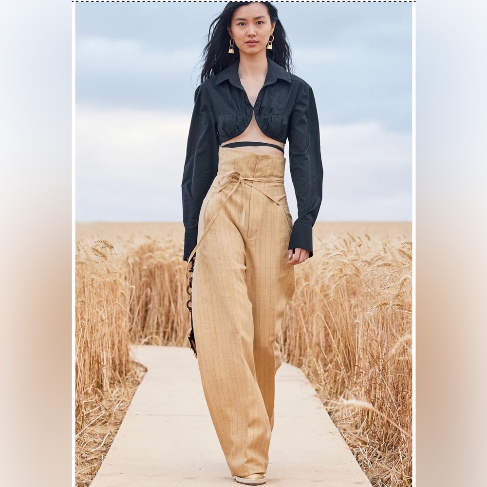 Jacquemus Beige Wide Leg Pants